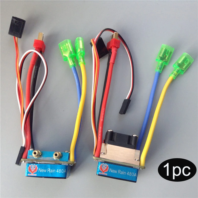 

1PC 480A Waterproof Electric Speed Control Two-ways Brushed ESC 380 550 775 Motor Water/Fan Cooled for Remote Control Boat Model