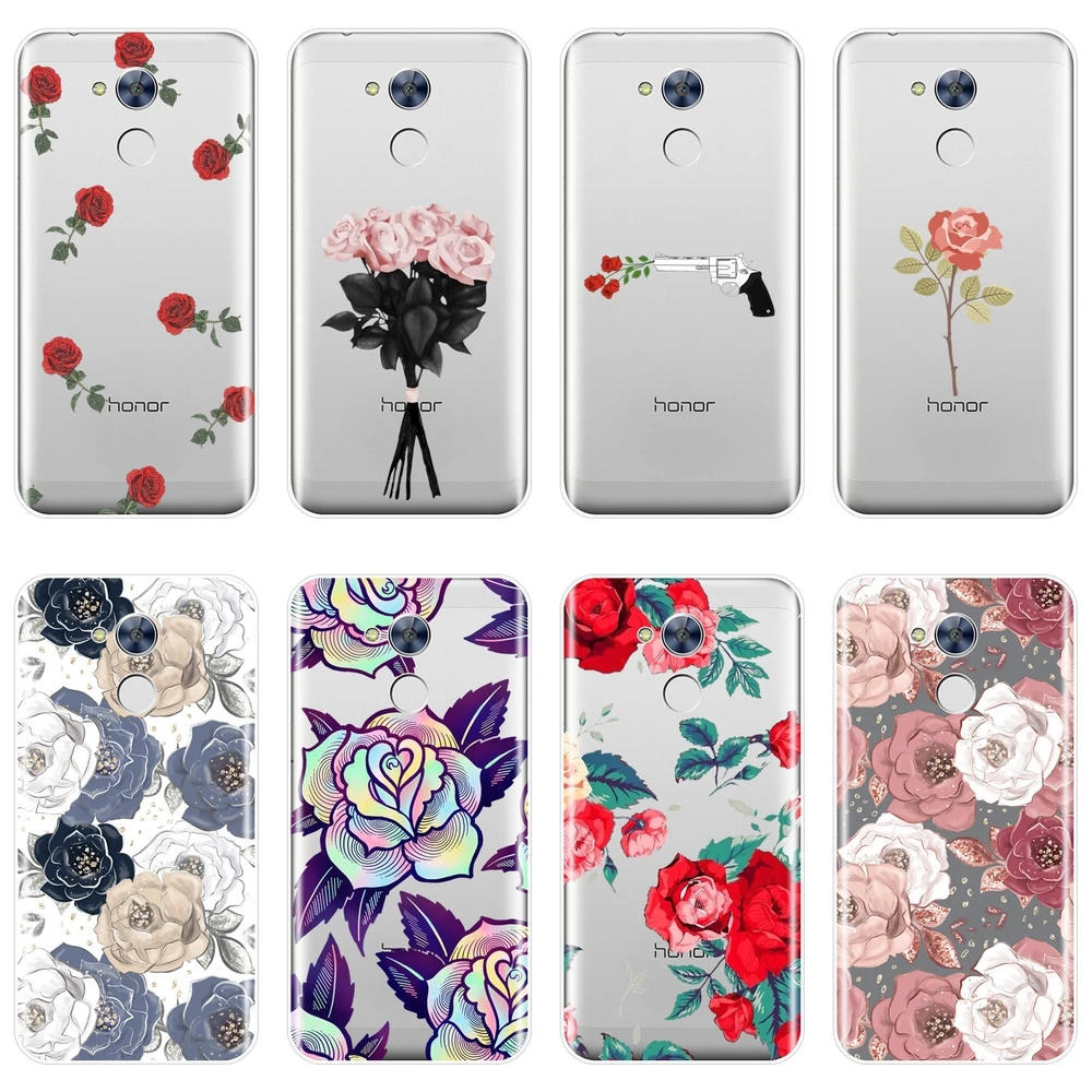 Чехол для телефона Huawei Honor 4X 5A 5X 6 6X силиконовый мягкий чехол накладка с цветами