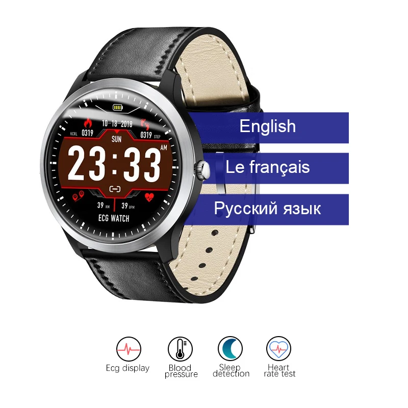 

Bakeey N58 ECG Smartwatch Men Smart Watch support Electrocardiogram Measurement 3D UI Multisport Fitness Tracker Stainless Steel