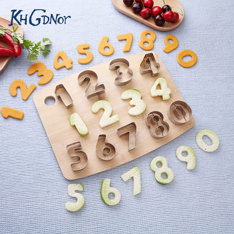

KHGDNOR 9pcs/set Large Size 0-8 Number Shape Stainless Steel Cookie Cutter Cookies Mold Fondant Biscuit Cutter Decorating Tools