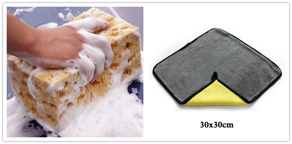 Автомобильная моющая губка для автомобиля, инструменты, блок, очищающая высушивающая полотенце, ткань для Renault Eolab Twizy, Твин-З, двухходовой символ - Название цвета: A plus B