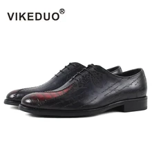 Vikeduo Handmade Italy Vintage Designer fashion Office party wedding brand male shoe Genuine Leather men Oxford Dress Shoes