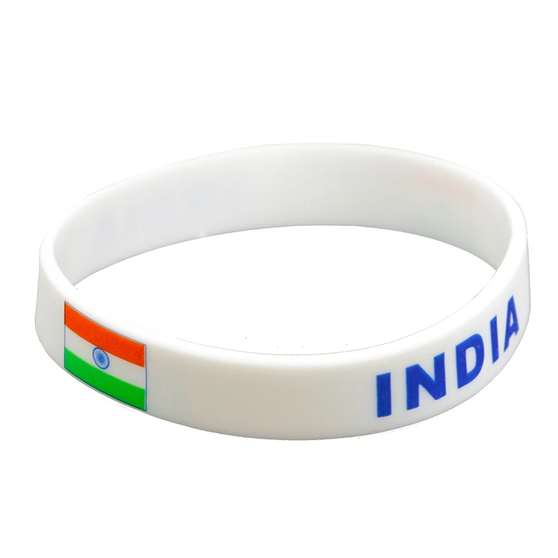 

100pcs India flag silicone wristband bracelet free shipping Indian
