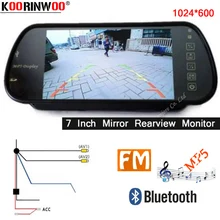 Koorinwoo 7 Inch Color TFT LCD 1024P MP5 Bluetooth Car Rear View Mirror Monitor Parking Screen