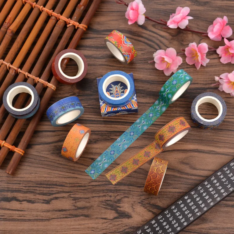 

15mm wide Chinese palace style retro pattern Vintage Decoration planner washi tape DIY scrapbooking masking tape Escolar