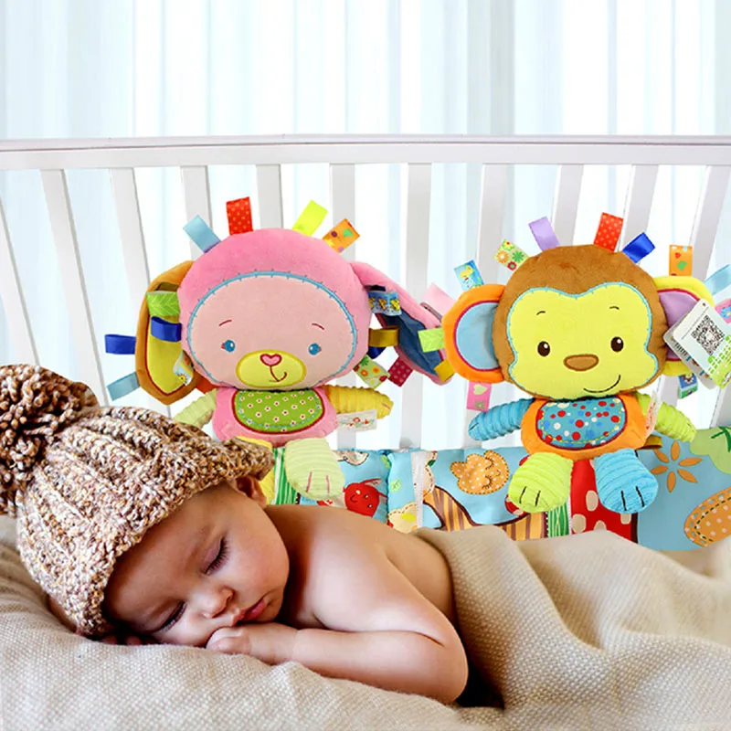

Newborns Toy Plush Rattle Baby Companion Dolls Educational Toys for Children Crib Mobile Infant Toys Animal Elephant Lion Chick