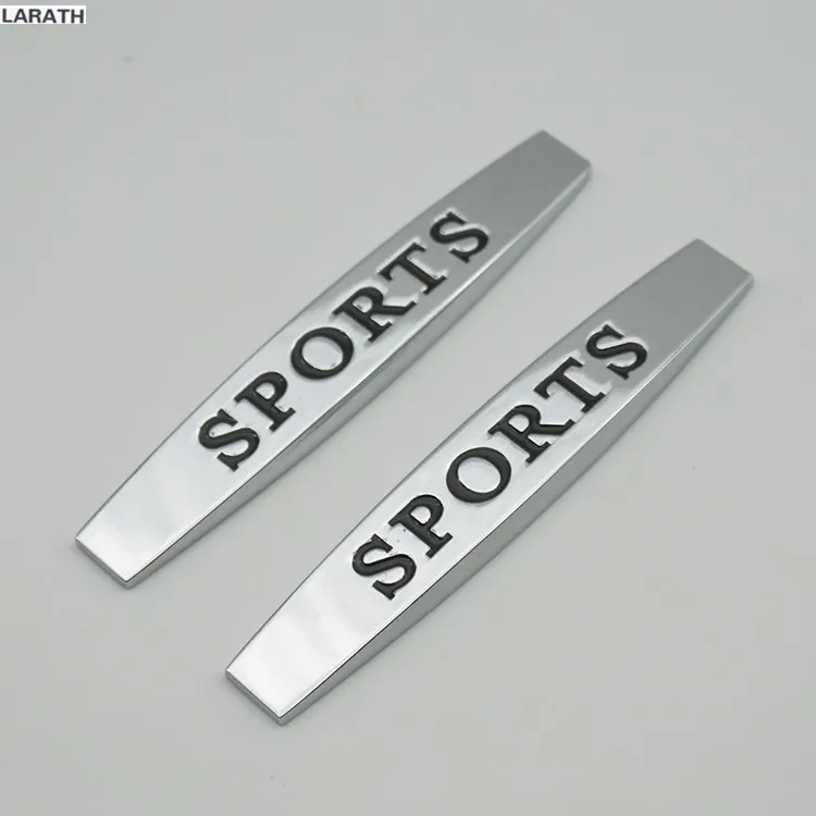 100 Pieces Universal Chrome Metal SPORTS Car Fender Stickers Decoration