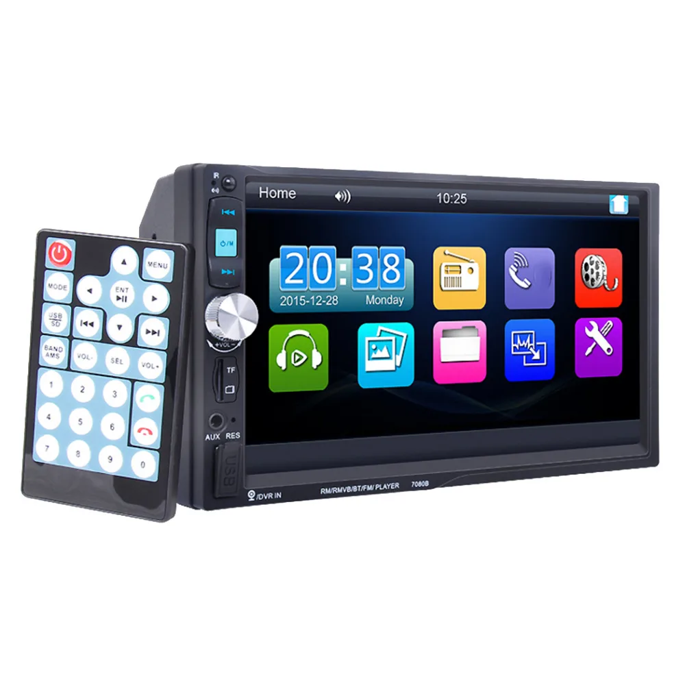 

7080B 2 Din In Dash Auto Car MP5 Video Player With Rear View Camera Remote Control 7 Inch Touch Screen Support USB / TF / AUX