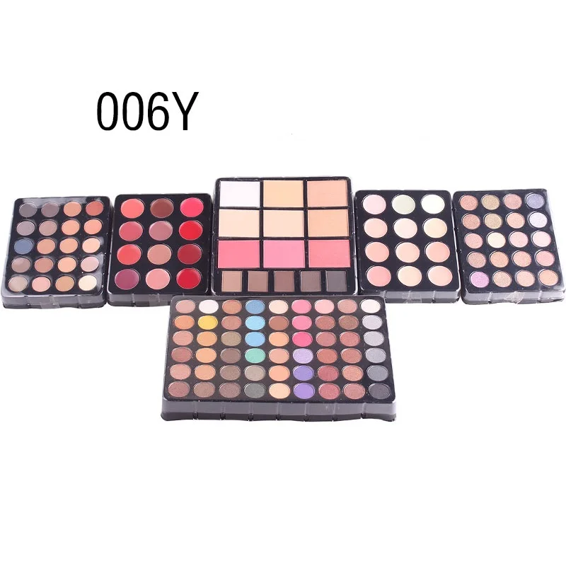 Kits de Maquiagem Batom em pó Conjunto com Caixa de Maquiagem Profissional Shimmer Fosco Glitter Sombra Maquiagem Conjunto Caixa Blush Cosméticos Ferramenta 5 sombra maquiagem conjunto caixa batom em pó