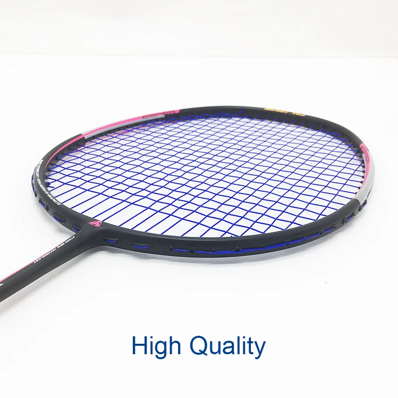 Raqueta de Bádminton de alta calidad Super Luz de fibra de carbono 4U de alta tensión 35lbs raquetas de bádminton con cuerda y regalos