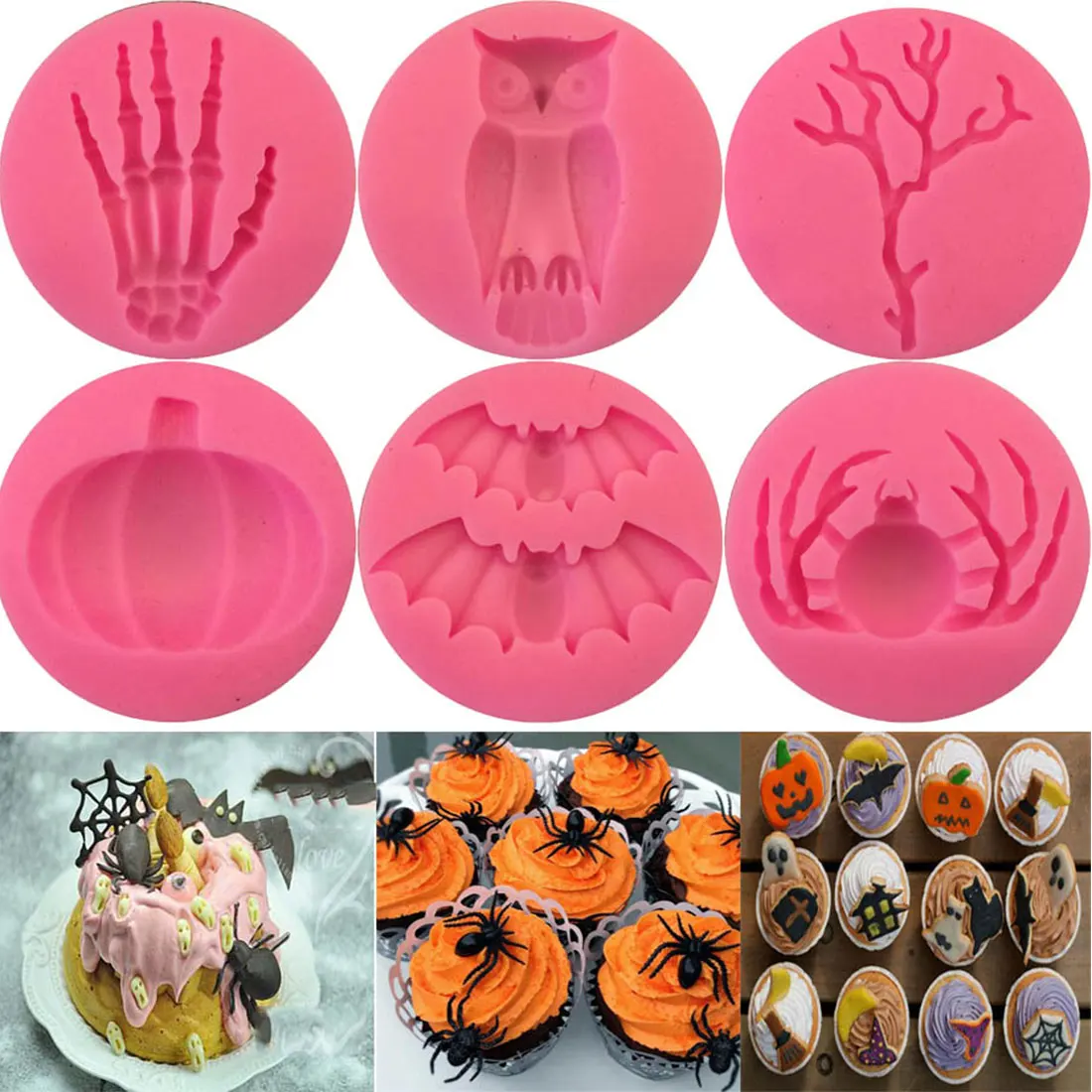 Top Sale 1Pcs Halloween Shape Silicone Cake Molds, Bakeware Decorating,Diy Soap Molds