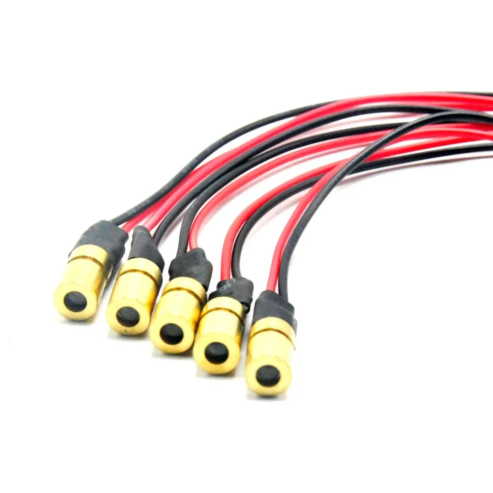5pcs Red Laser Diode Module 650nm 1mW 3VDC Mini Focus Dot Lazer Module 6x10mm