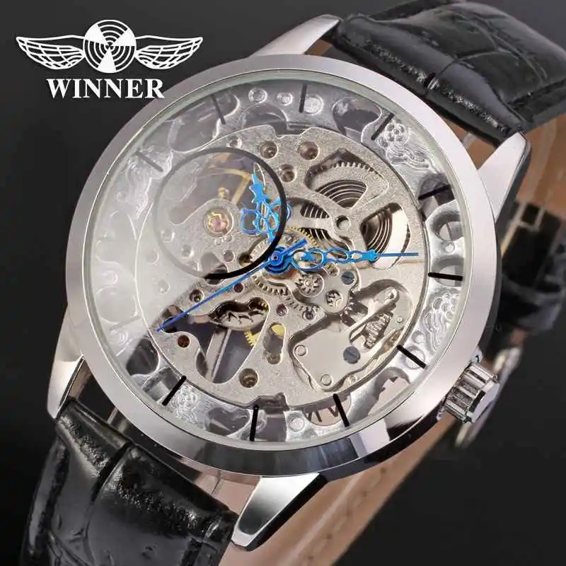 

WINNER Mens Watches Military Sport Clock Male Top Brand Luxury Skeleton Clocks Hand Wind Mechanical Business Men Watch Gift 0127