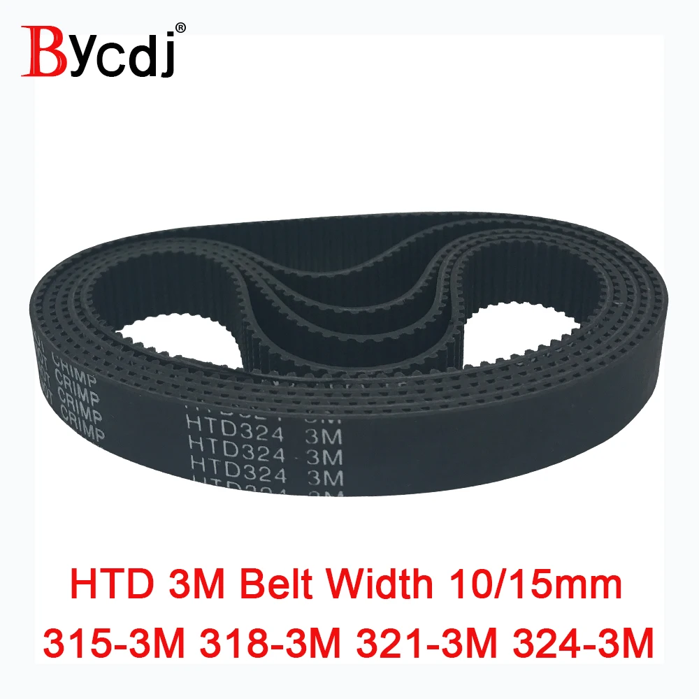 HTD 3M Timing Belt Pitch Length 186/189/195/198/201/207/213/216/225/228/240Mm Width 6/10/15Mm Rubber HTD3M Synchronous Belt 