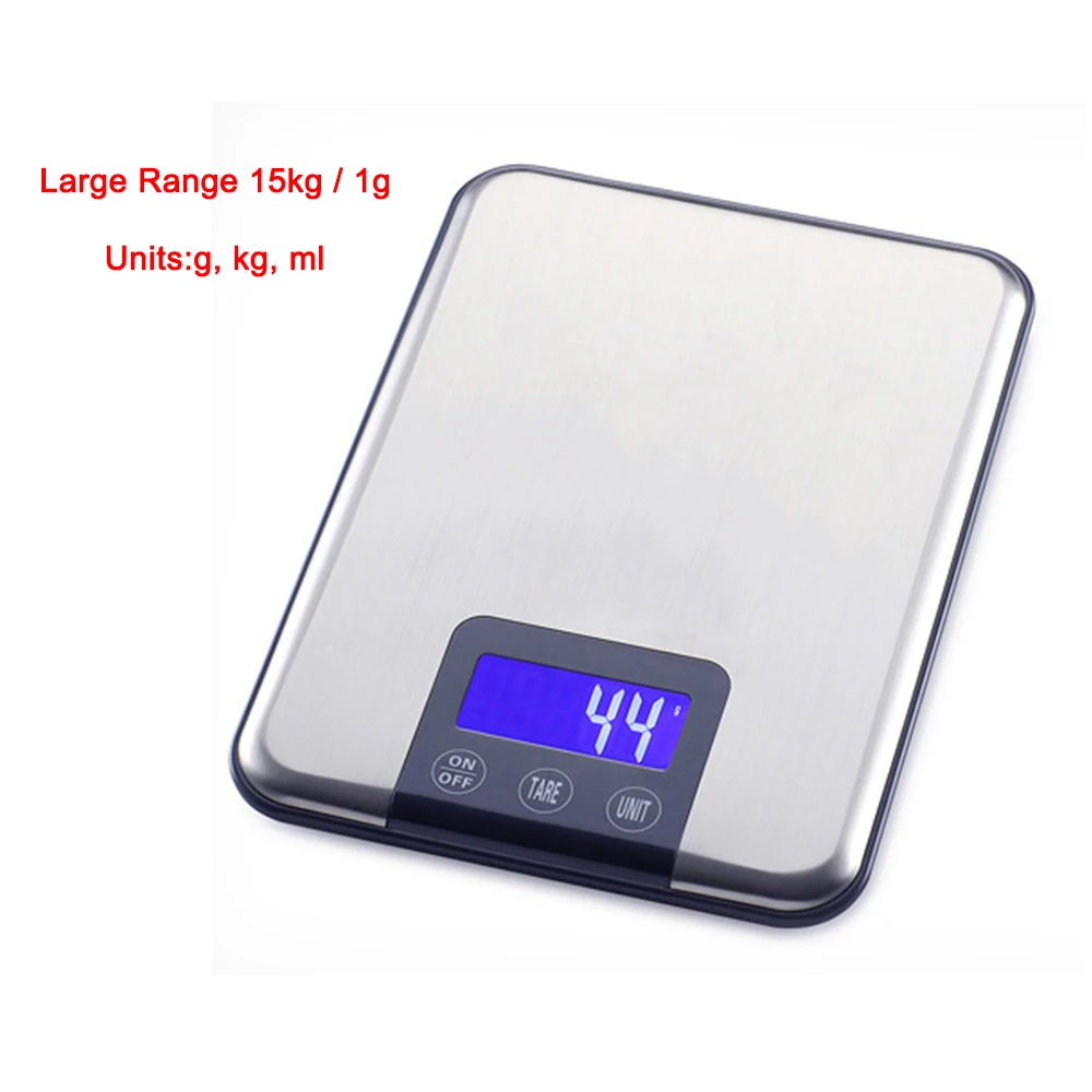 

Mini 15kg 1g Digital Kitchen Scale Food Jewellery 15kg Electronic Blancing Touch Button LCD Measuring Tools Blue Backlight