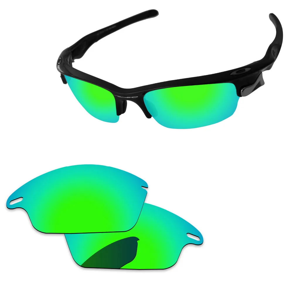 Emerald Green Mirror Polarized Replacement Lenses For Fast Jacket Sunglasses Frame 100 UVA