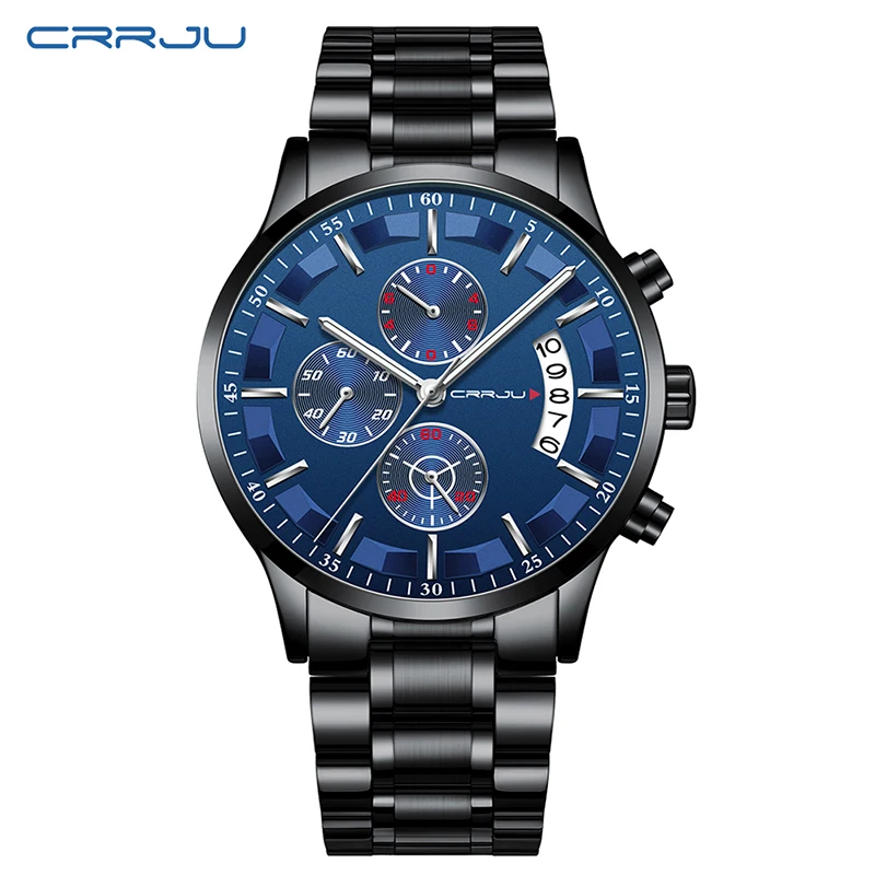 Relogio Masculino 2019 Mens Watches Top Brand Luxury Crrju New Fashion Business Chronograph Black Male Wristwatch Men Watch 2019 (10)
