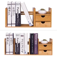 Регулируемый Натуральный Бамбуковый органайзер для хранения стола для спальни Настольный дисплей для демонстрации многоцелевой книжная полка для офиса кухни