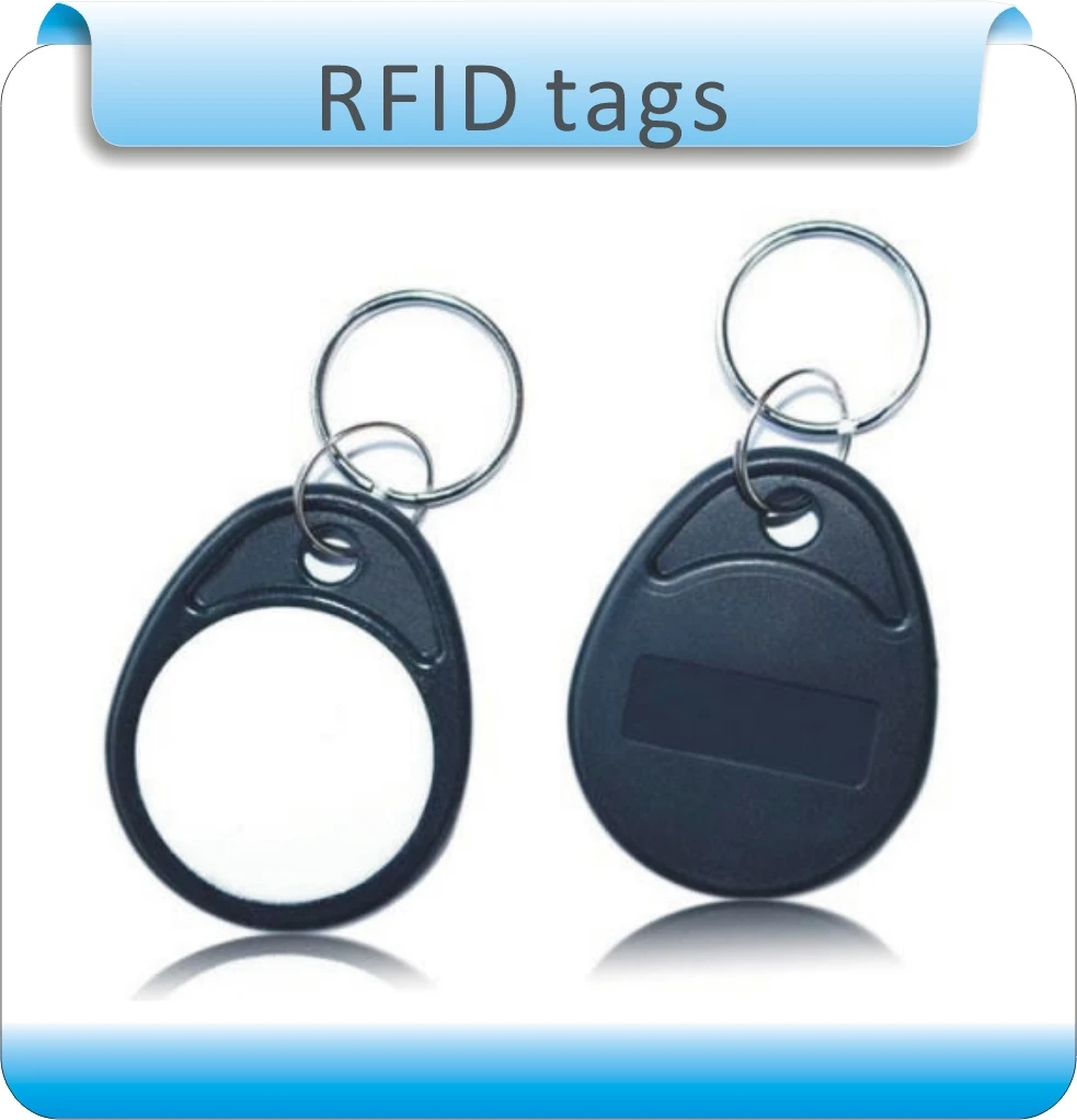 

Free shipping 50pcs ABS Material black&white 4# M1 13.56MHZ smart RFID Key chain tags/access control system card