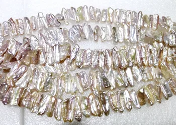 

Natural Freshwater Pearl 8x20mm Bright Elongated rectangle Pearl highlight pearl 36cm Strand Loose Beads women Jewelry