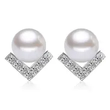 925 пробы серебряные серьги-гвоздики с кристаллами, треугольные серьги для женщин, модные ювелирные изделия, S-E150