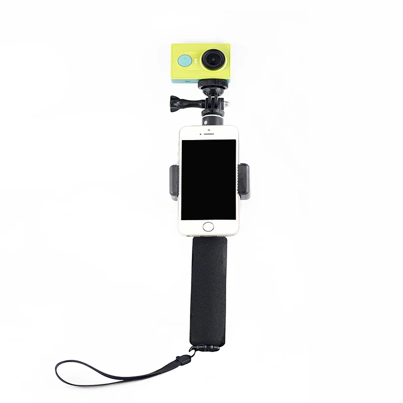 

2 in 1 Selfie Stick Monopod with Phone lock Clip Mount For Gopro hero 5 Action Camera Accessory for Xiaomi Yi 4k SJCAM Sport cam