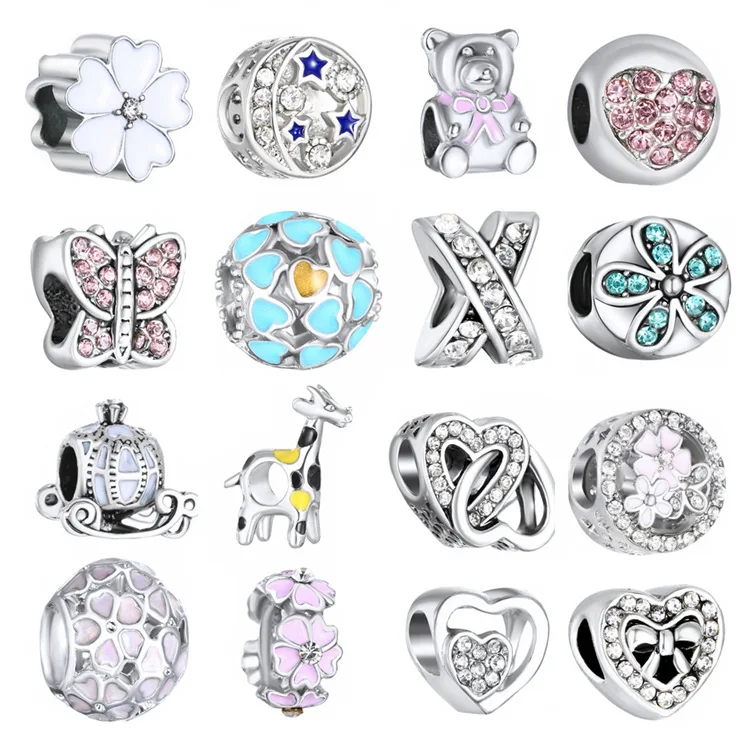 

YHAMNI Original Antique 925 Silver Beads Charms fit Women Pendant Charm Bracelet DIY Gift Fashion Jewelry Accessories SC001