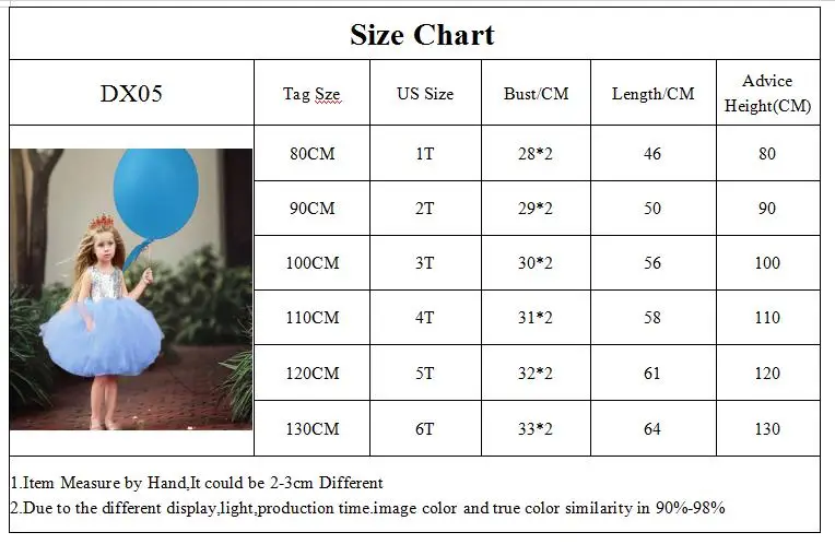 DX05 Size Chart
