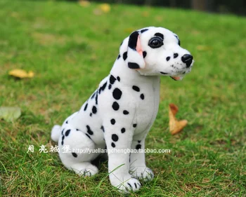 

25 cm squatting spotted dog Dalmatian toy doll gift w4584
