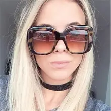 Gafas de sol de diseño cuadrado negro grande marca de lujo para mujeres Marco de concha de tortuga gafas de sol Vintage para mujeres masculinas UV400