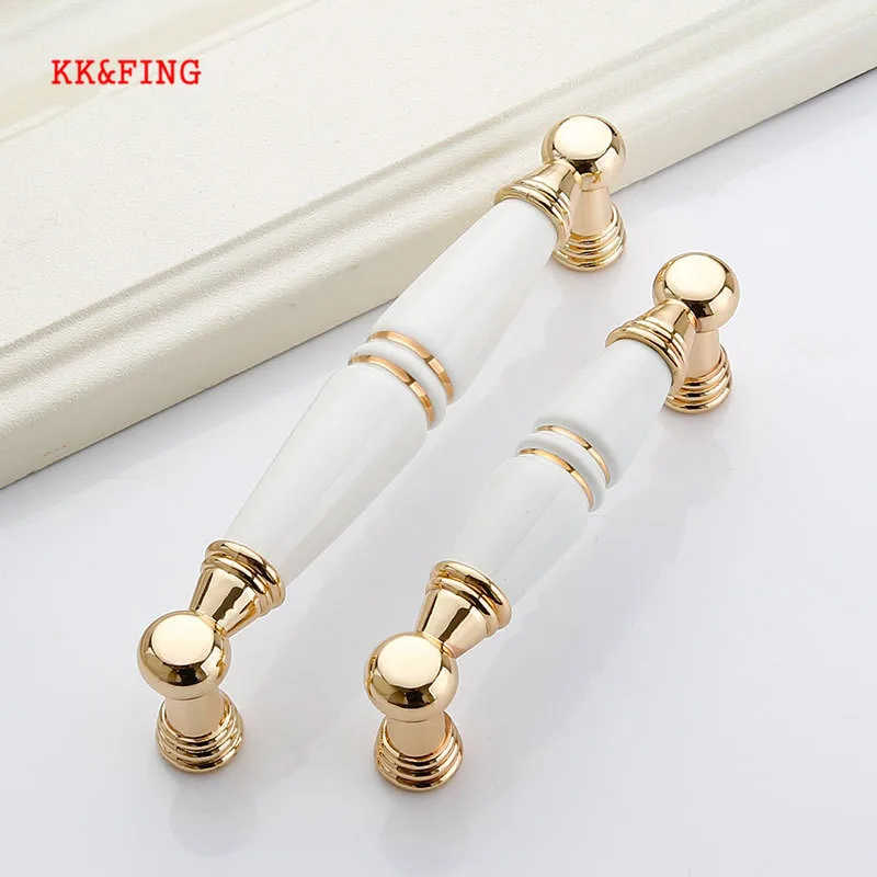 

KK&FING White Ceramic Drawer Handles European Antique Furniture Knobs Wardrobe Door Handles Cupboards Cabinet Drawer Pulls