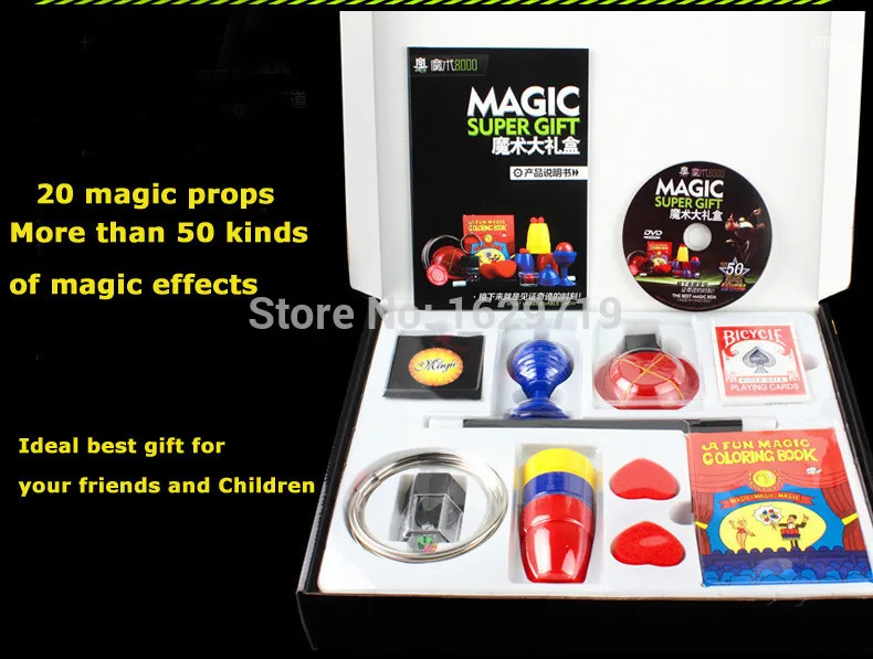 Free shipping Magic Set 50 Kinds Magic Play with DVD Teaching Classic Magic Trick Gift Set Educational Toy Children Best Gift Free shipping Magic Set 50 Kinds Magic Play with DVD Teaching Classic Magic Trick Gift Set Educational Toy Children Best Gift