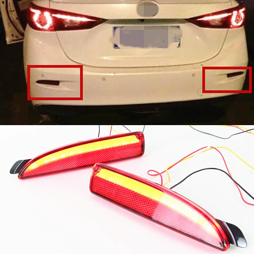 

Car Flashing 1 set LED DRL Rear Bumper tail warning light + brake lights + turn signal For mazda 6 atenza 2013 - 2016 Reflector