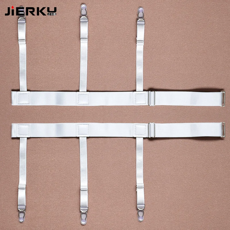 Мужская рубашка с подтяжками JIERKU белая пряжкой и 1 пара GW08233|Мужские подтяжки| |