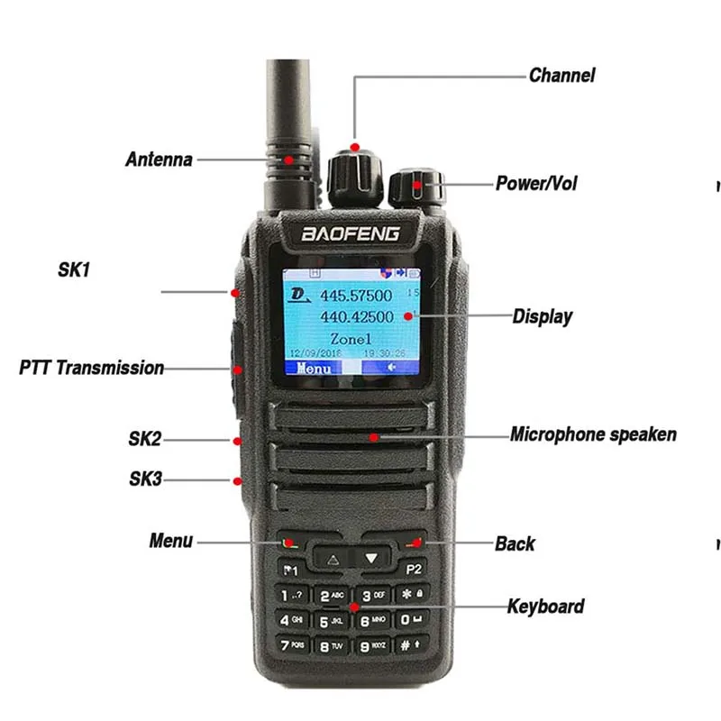 Baofeng DM-1701 Digital Analog Walkie Talkie Dual Band Dual Time Slot DMR Radio Station Two Way Radio Amateurs Transceiver 10 KM
