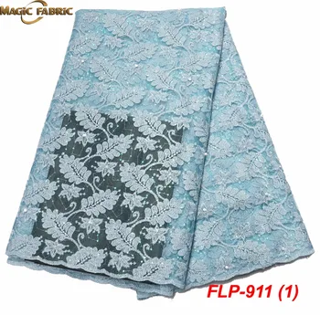 

Latest French Nigerian Laces Fabrics High Quality Tulle African Laces Fabric Wedding African French Tulle Lace FLP-911