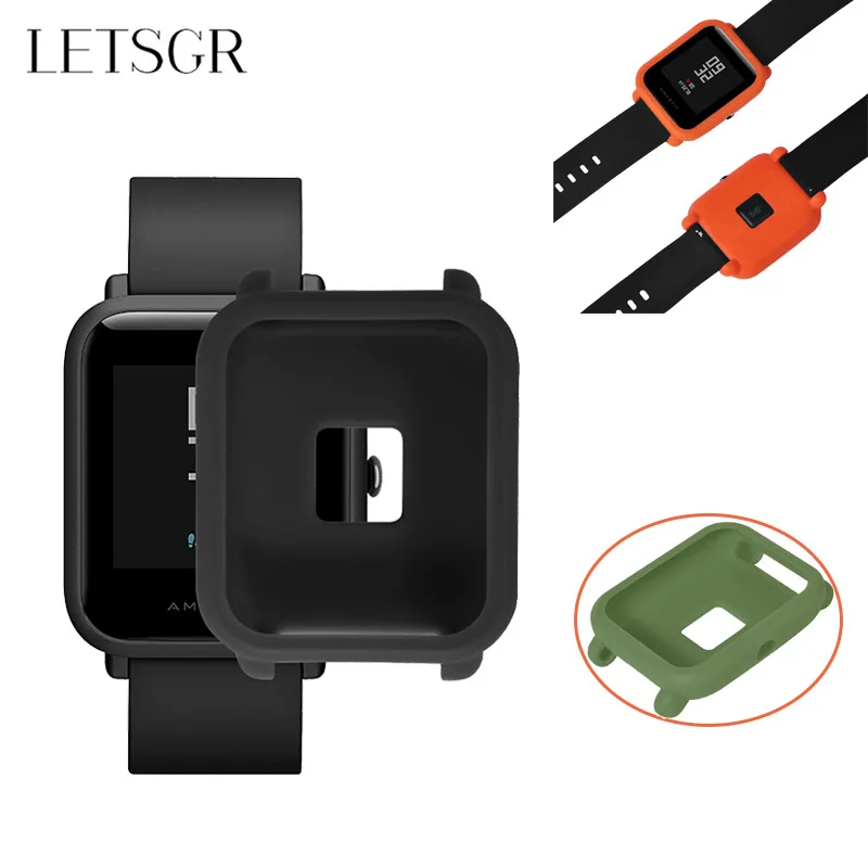 LETSGR мягкий силиконовый защитный чехол из ТПУ для Huami Amazfit Bip Youth Smart Watch кожух Xiaomi