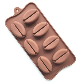 

Silicone Molde Coffee Bean Shape Mold 100% Brand New Child Fun DIY Chocolate Ice Cube Soap Mold Kitchen Baking Tool Accessories