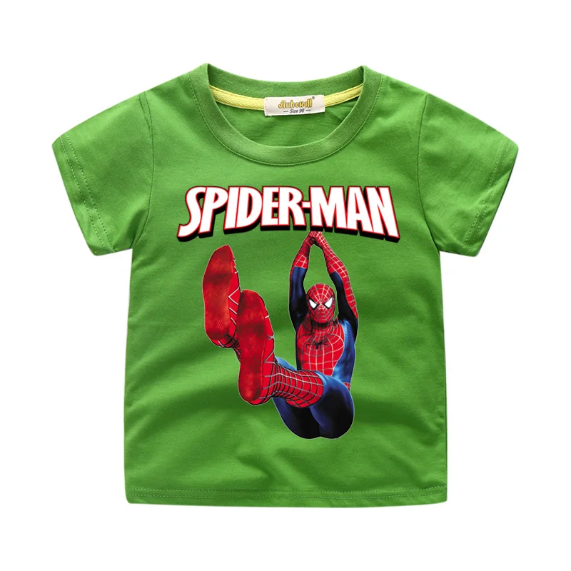 Children Spiderman Clothes Boys Kids Summer Cartoon 3D Funny Print T-shirts Tshirt Girls White Casual Tee Top Costume 2019 WJ210 (2)