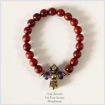 Wholesale Tibetan Buddhism Ren Sanders Wood Mala Beads Women Men s Bracelets Beaded OM Healing Jewelry