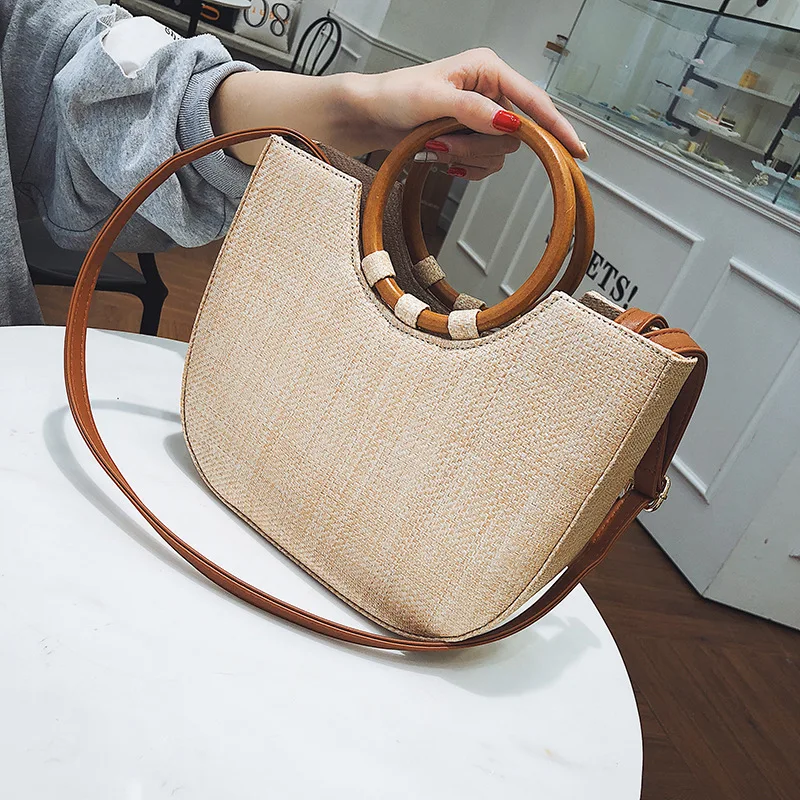 Лето 2019 хит продаж женские соломенные сумки сумочка из ротанга популярная ручная