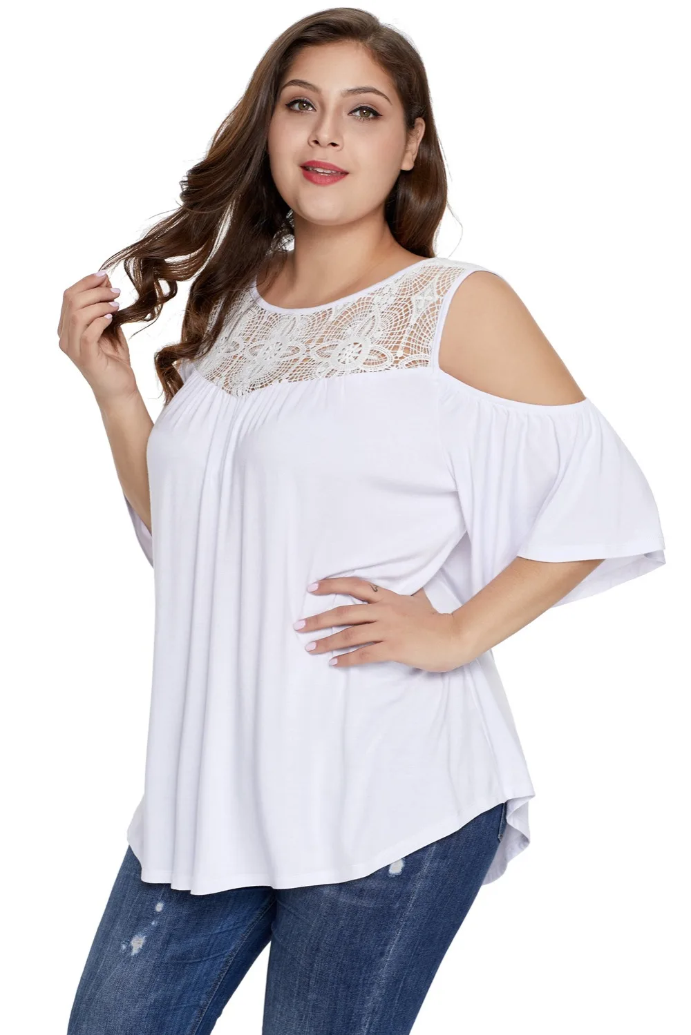 White-Plus-Size-Crochet-Yoke-Cold-Shoulder-Top-LC251855-1-4