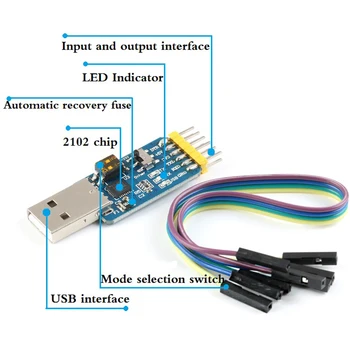 

USB CP2102 to TTL 485 232 6 in 1 Serial Module Mutual Convert USB TTL to RS485 Convert Module with Cable
