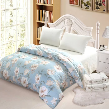 

Fashion American style blue flower Adult duvet cover 100% cotton king queen full size quilt case new high quality home ornament