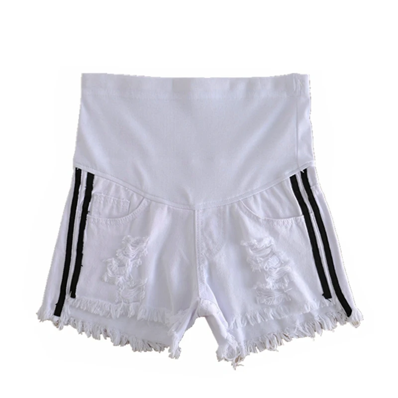 Summer-Pregnant-women-Denim-shorts-Maternity-shorts-Hole-elastic-waist-Pregnant-pants-vetement-femme-enceinte-Pregnant