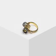 Amorita boutique fashionable gold color human skeleton ring