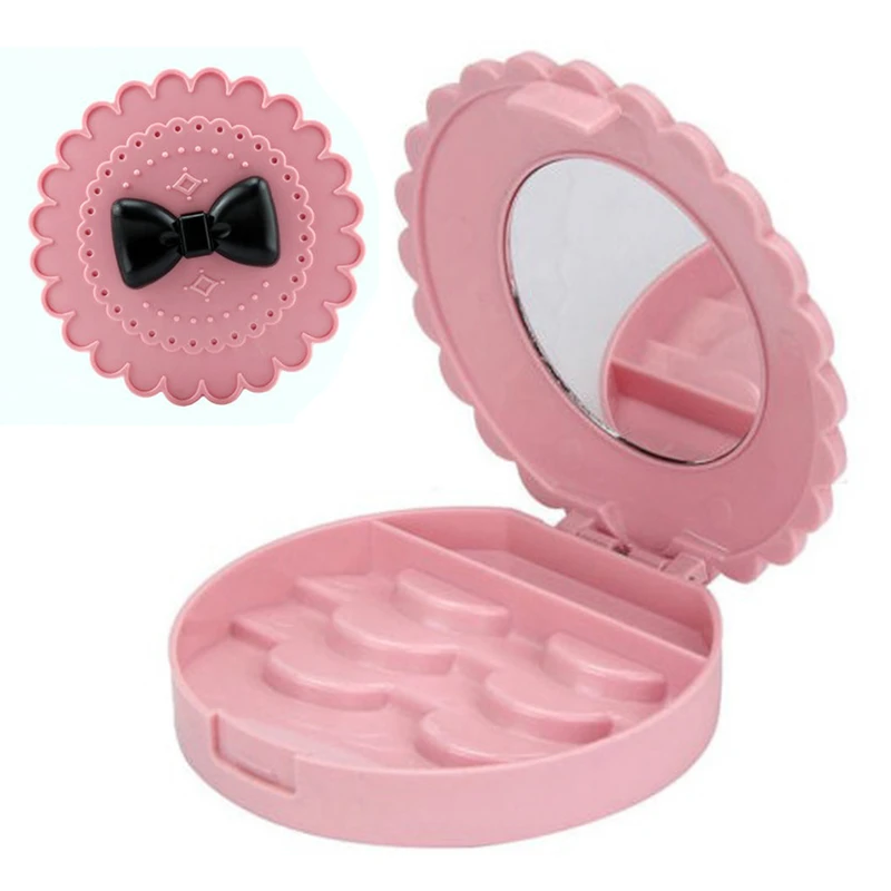 1pc Plastic Empty Fake Lashes Eyelashes Care Storage Case Box Container With Mirror For Makeup Accessories