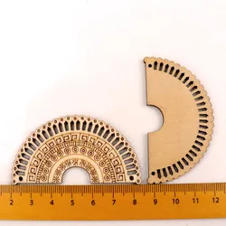Handmade Retro Wooden Fan Ornaments for Crafts and Home Decor, Set of 6 (2)