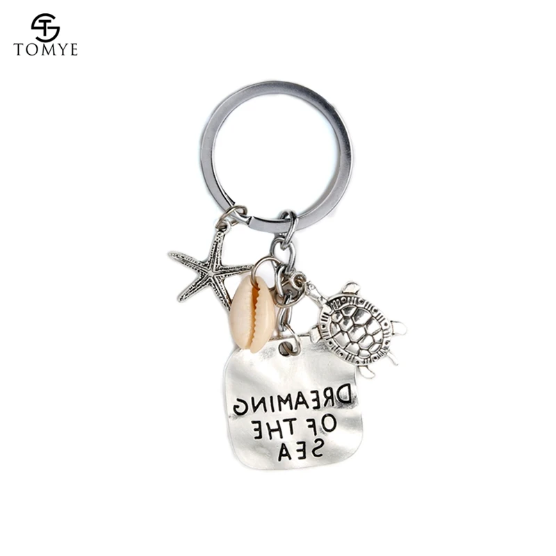

TOMYE Ocean Series Key Chain For Girl Women Men Star Turtle Shell Series Key Chain Dreaming Of The Sea Key19S012