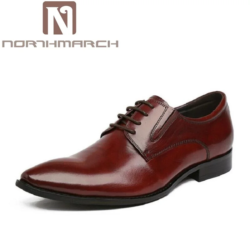 

NORTHMARCH Brand Men Business Leather Shoes Luxury Brand Men Formal Dress Shoes Pointed Toe Derby Shoes zapatos hombre vestir